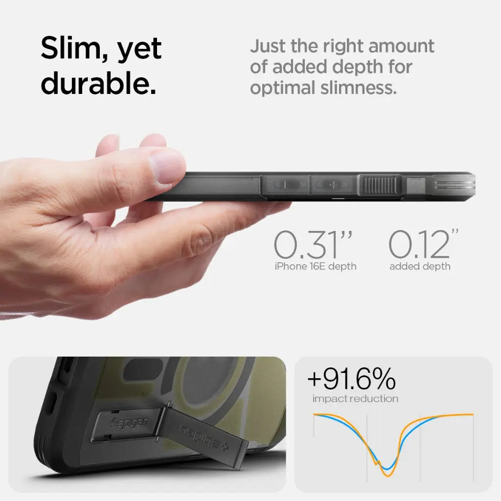 iPhone 16e Case (2025) Tough Armor MagFit Frost Black - Spigen Malaysia