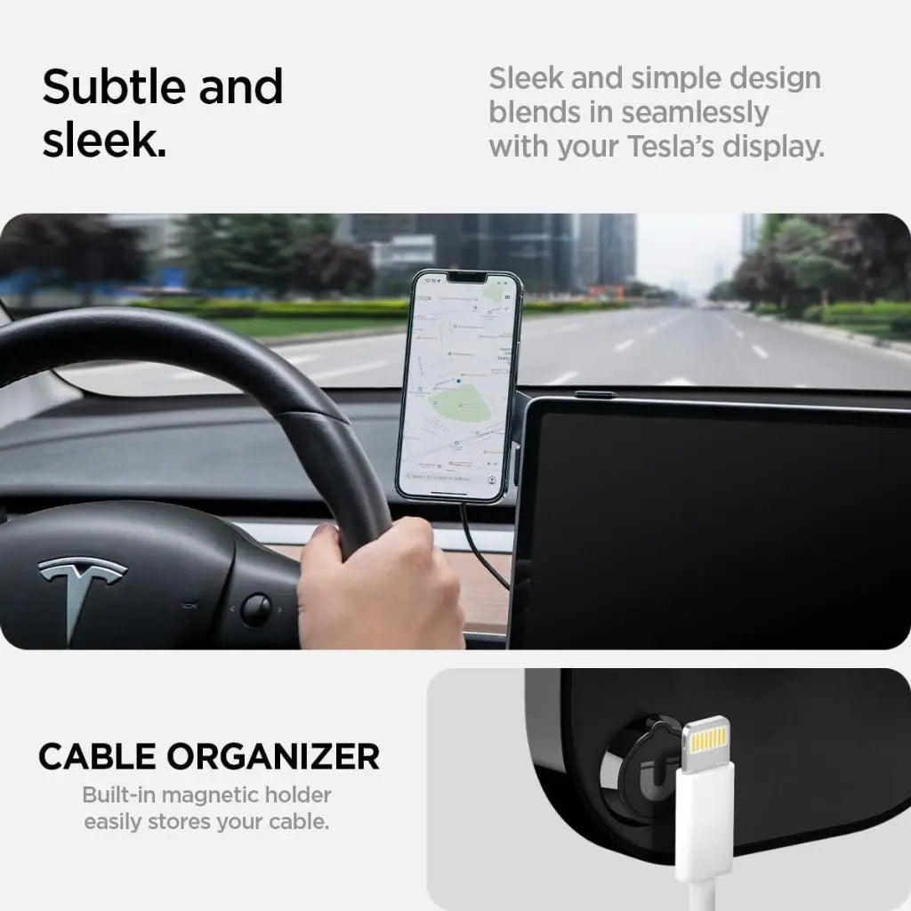 Tesla Model Y / 3 / S / X OneTap MagSafe Car Phone Holder - Spigen Malaysia