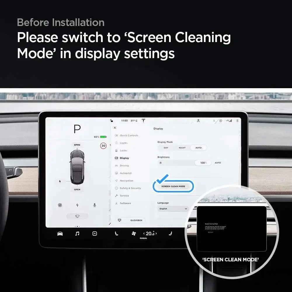 Tesla Model 3 / Y Screen Protector EZ Fit Glas.tR Matte - Spigen Malaysia