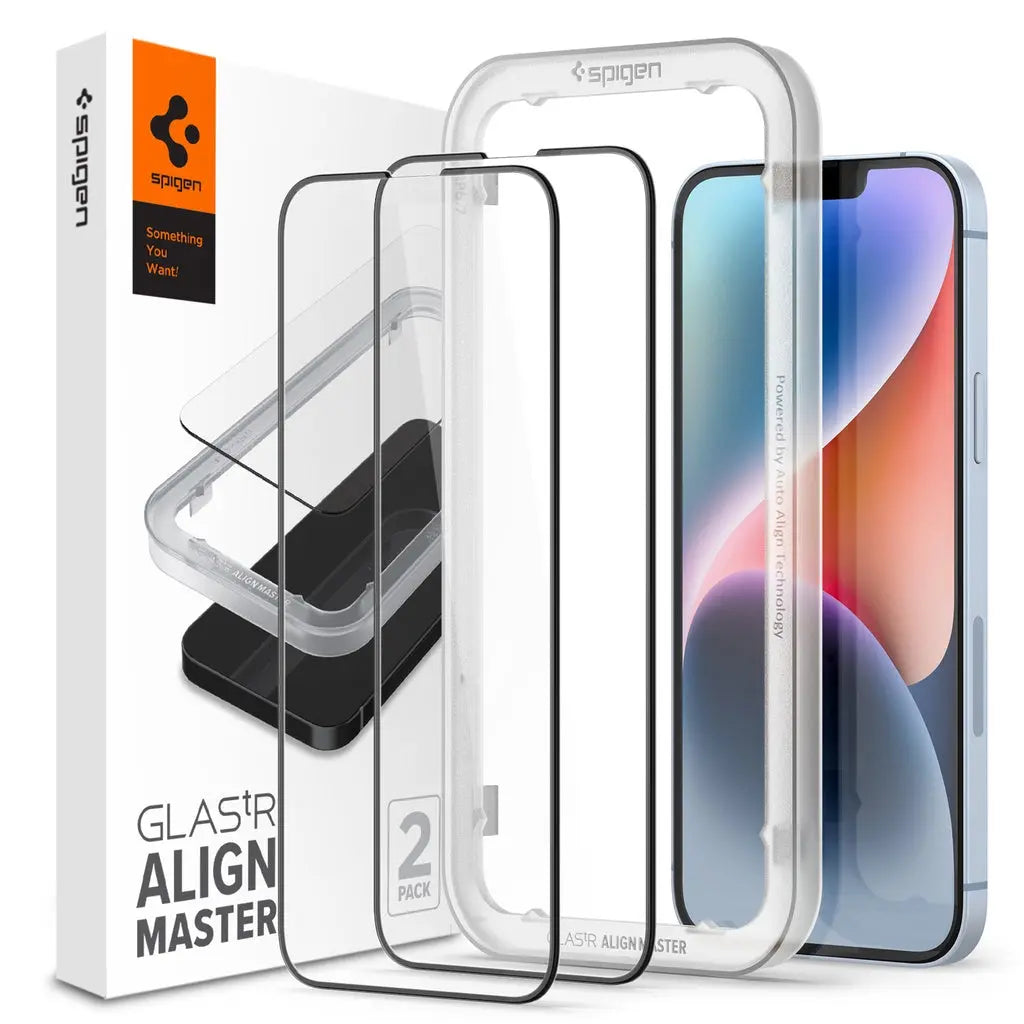 [2 Pack] iPhone 16e (2025) / 14 / 13 Pro / 13 Screen Protector Alignmaster - Spigen Malaysia