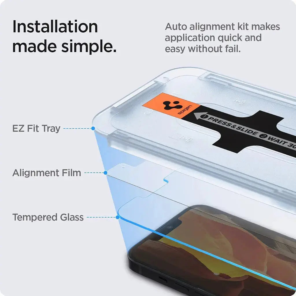 [2 Pack] iPhone 16e (2025) / 14 / 13 Pro / 13 screen protector EZ fit - Spigen Malaysia