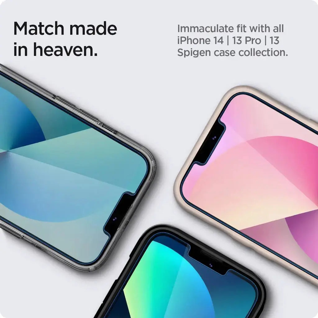 [2 Pack] iPhone 16e (2025) / 14 / 13 Pro / 13 screen protector EZ fit - Spigen Malaysia