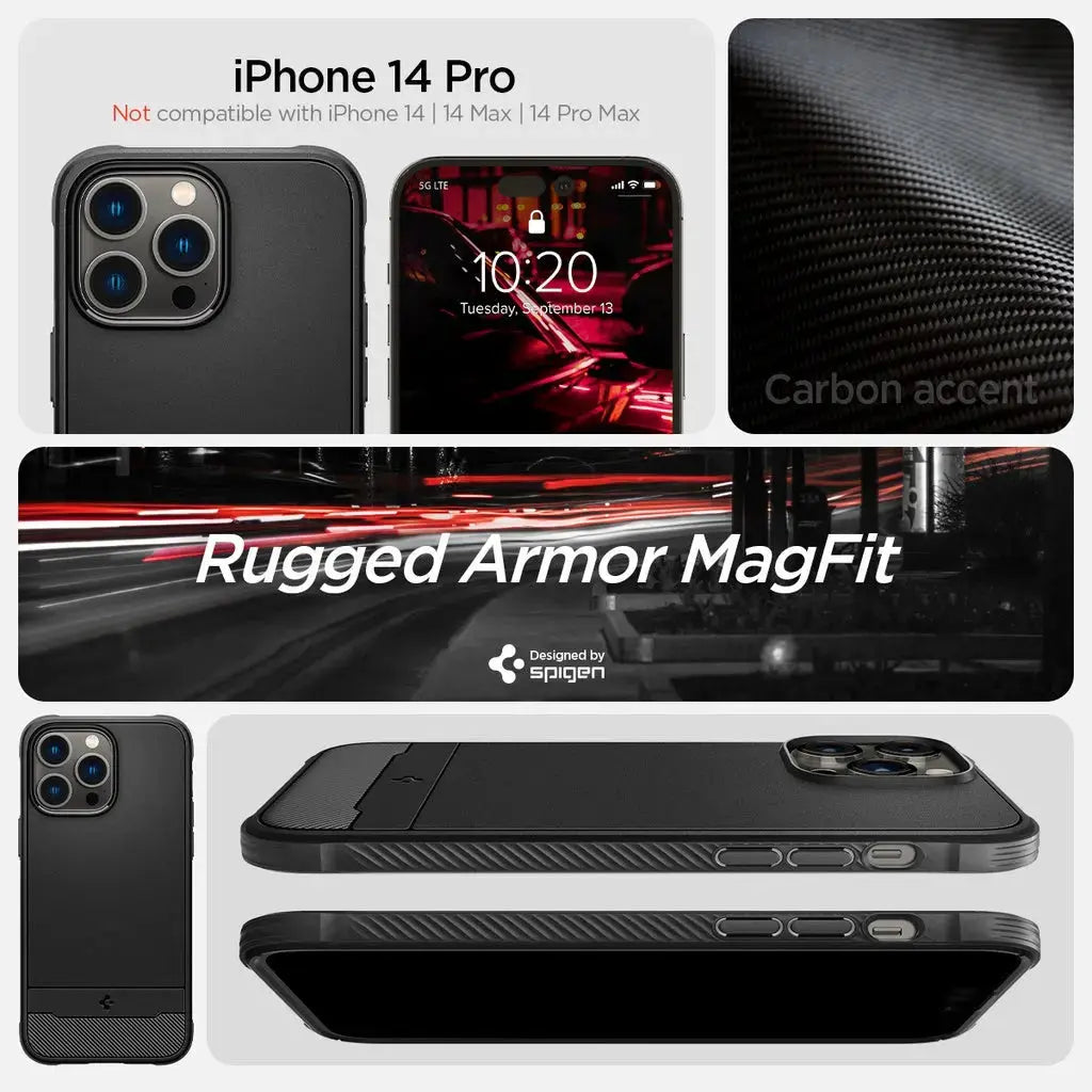 iPhone 14 Pro Case Rugged Armor Magfit Magsafe Case - Spigen Malaysia