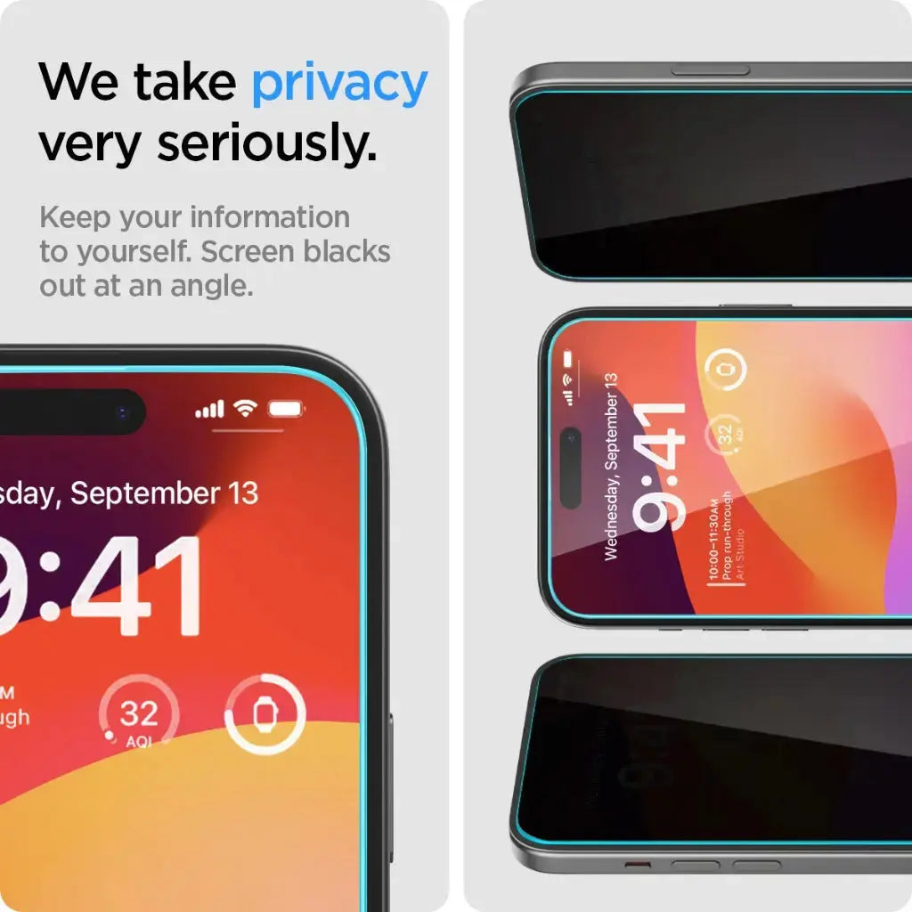 iPhone 16 / iPhone 15 Privacy Screen Protector Glas.tR EZ Fit - Spigen Malaysia