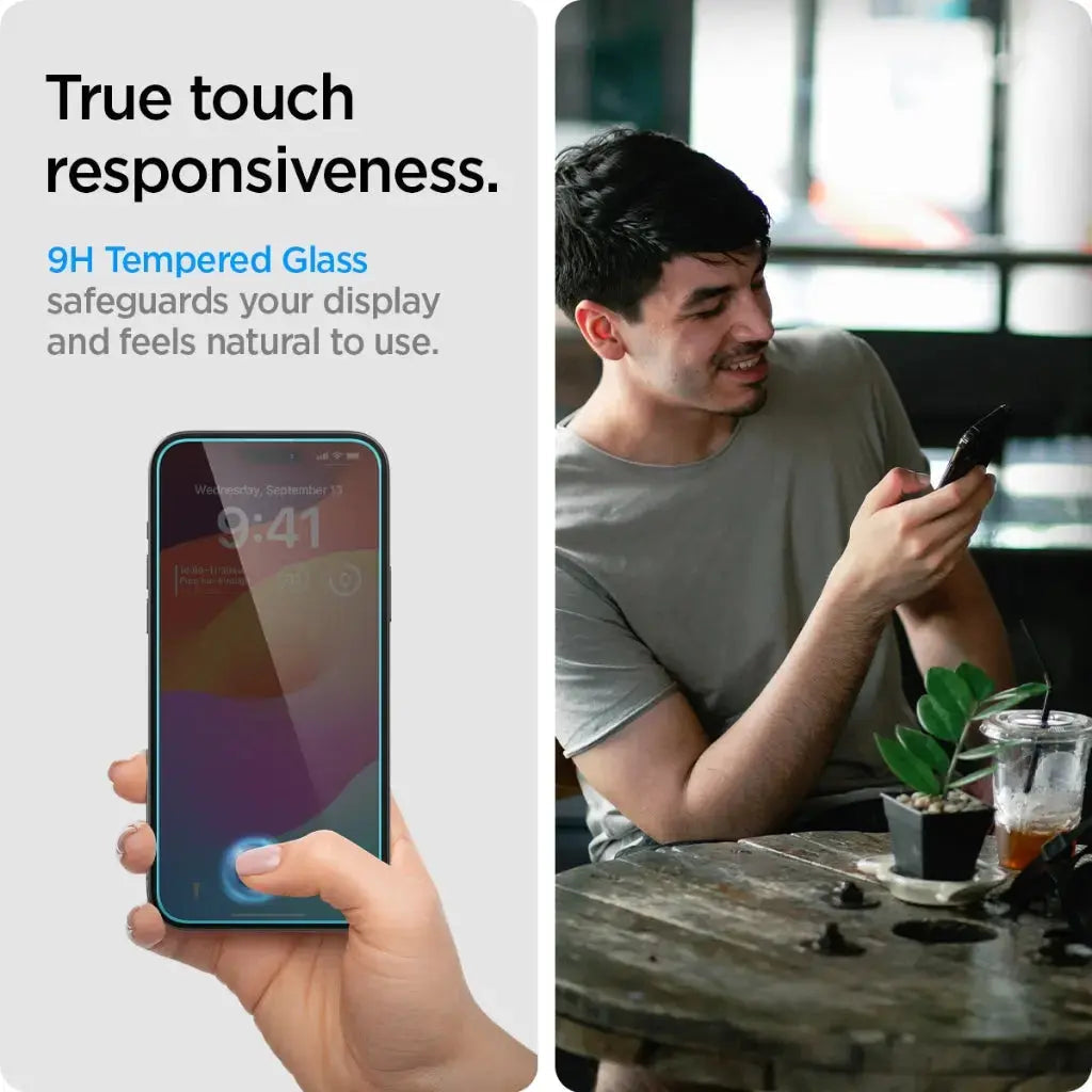 iPhone 16 / iPhone 15 Privacy Screen Protector Glas.tR EZ Fit - Spigen Malaysia