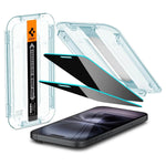[2 Pack] iPhone 16 / iPhone 15 Privacy Tempered Glass EZ Fit - Spigen Malaysia