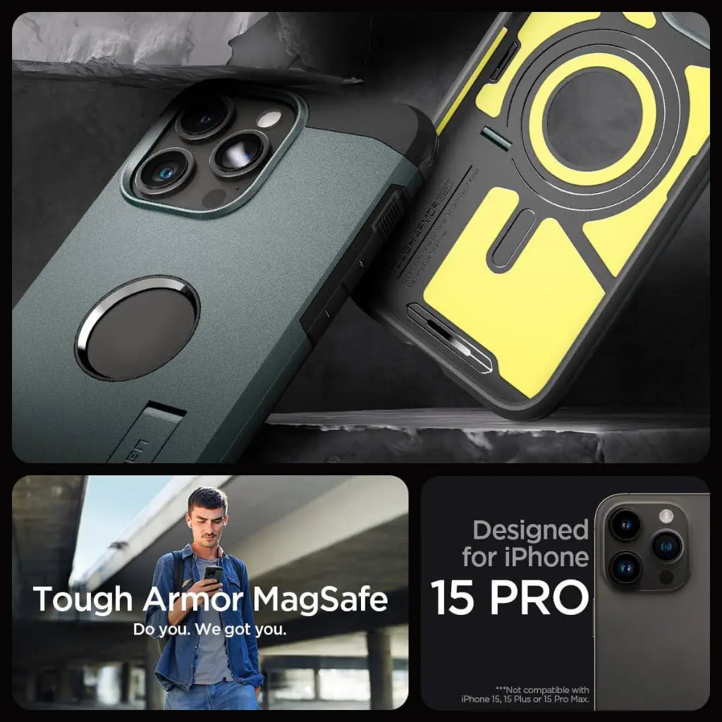 iPhone 15 Pro Case Tough Armor MagFit - Spigen Malaysia