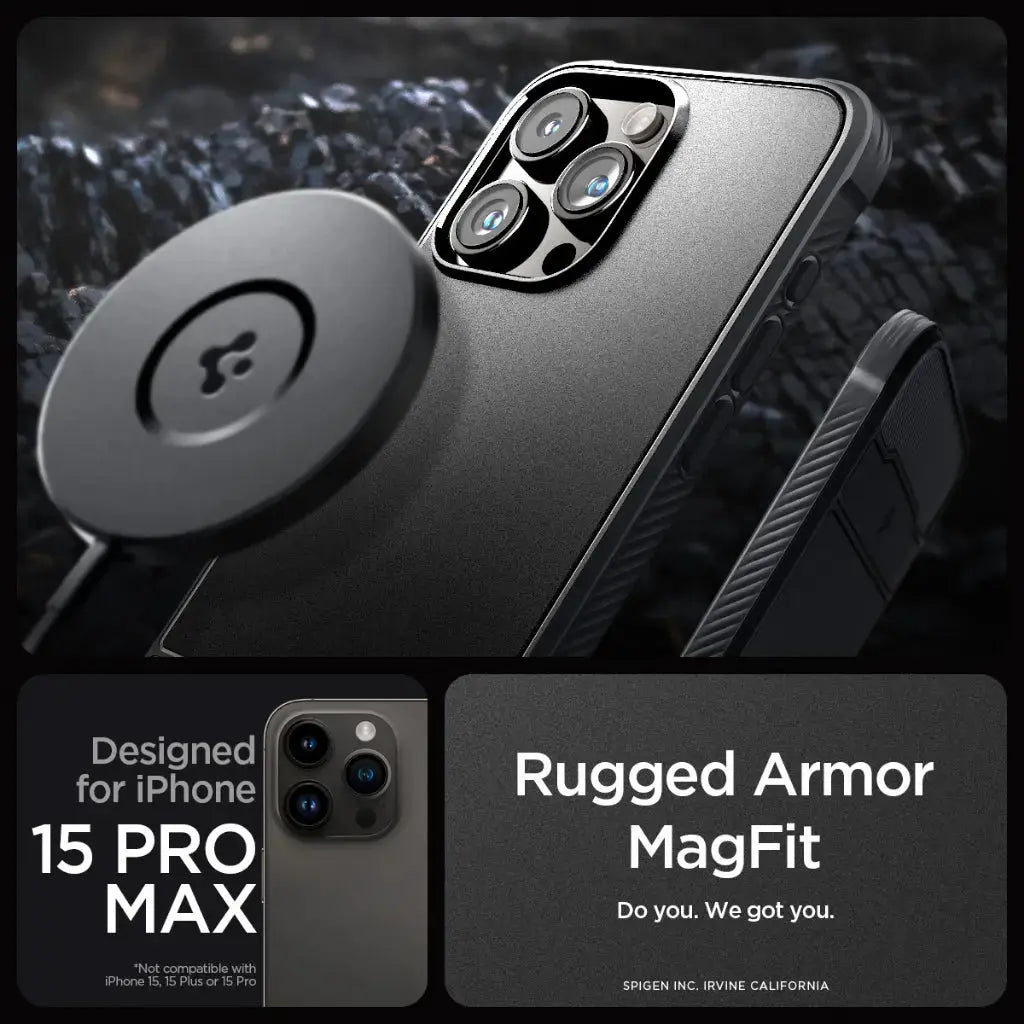 iPhone 15 Pro Max Case Rugged Armor Magfit Magsafe Case - Spigen Malaysia