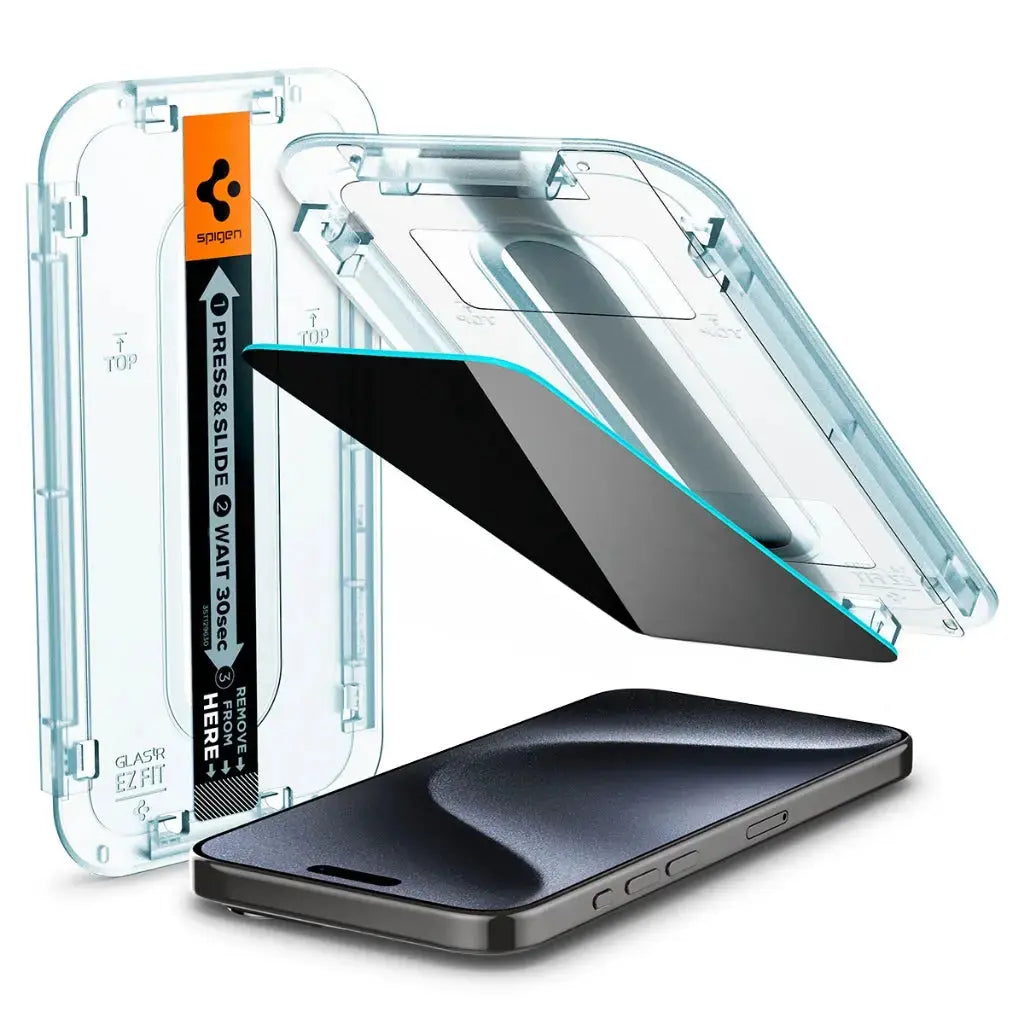 iPhone 15 Pro Privacy Screen Protector Glas.tR EZ Fit - Spigen Malaysia