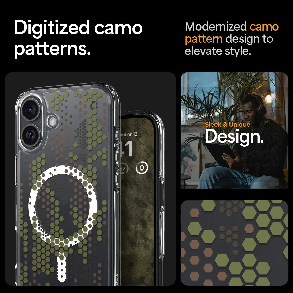 iPhone 16 Plus Case Ultra Hybrid MagFit Digital Camo - Spigen Malaysia