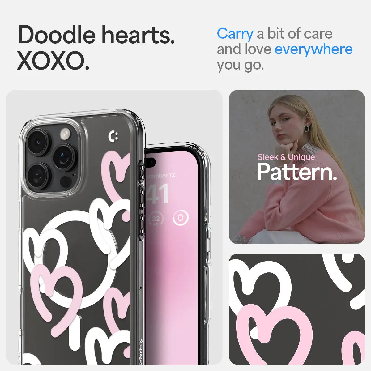 iPhone 16 Pro Case Ultra Hybrid MagFit Hearts - Spigen Malaysia