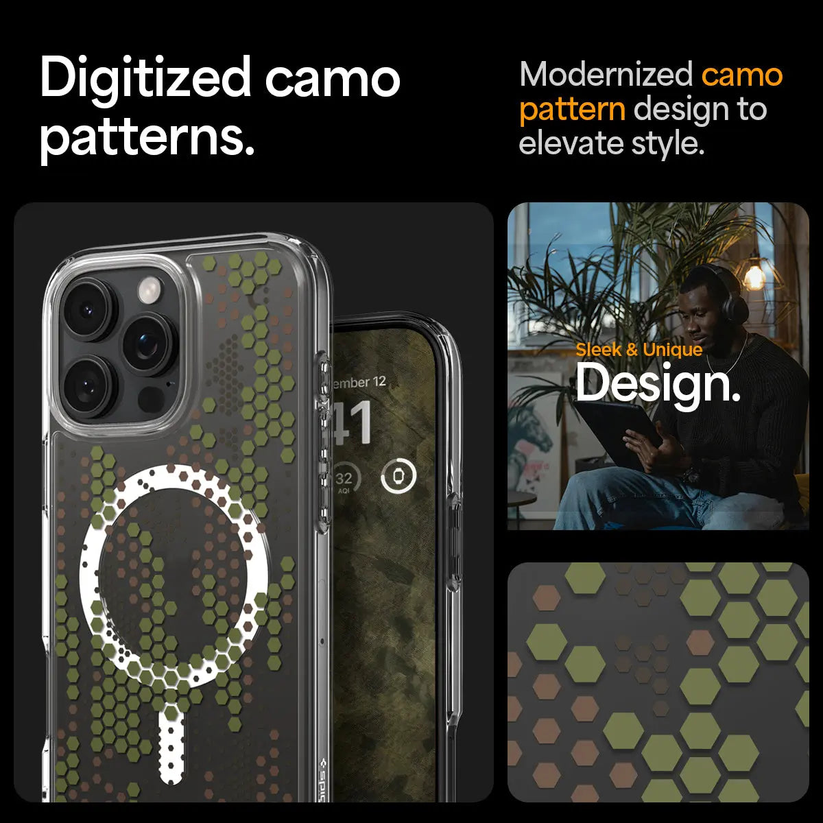 iPhone 16 Pro Max Case Ultra Hybrid MagFit Digital Camo - Spigen Malaysia