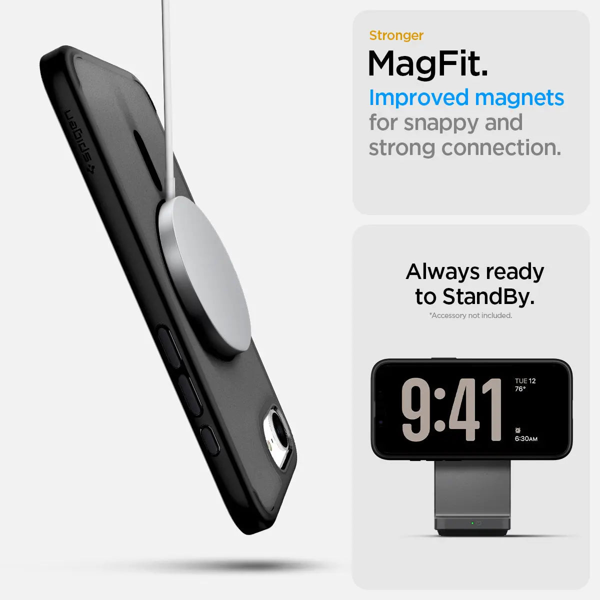 iPhone 16e Case (2025) Ultra Hybrid MagFit / Crystal Hybrid MagFit Frost Black - Spigen Malaysia