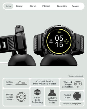 Google Pixel Watch 5 / 4 (41mm) Case Rugged Armor Pro with Charger Stand