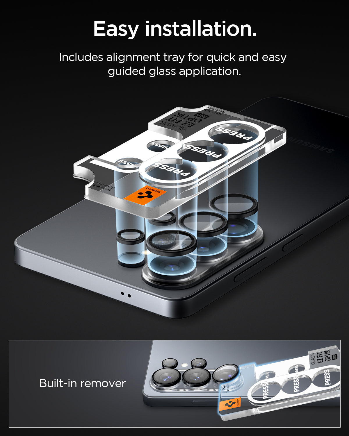 [2 Pack] Samsung S26 Ultra Camera Lens Protector 6.9" EZ Fit Optik Pro HD - Spigen Malaysia