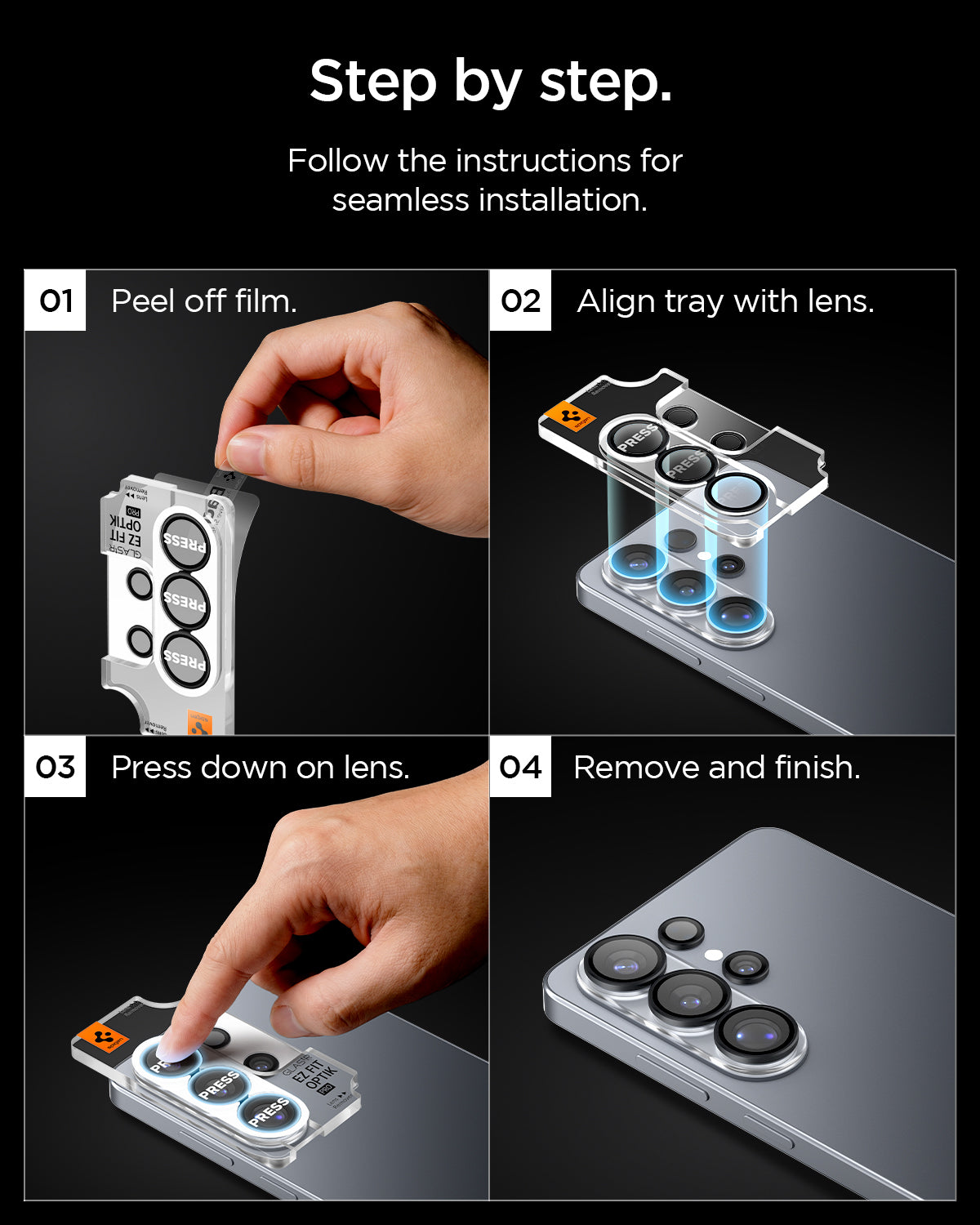 [2 Pack] Samsung S26 Ultra Camera Lens Protector 6.9" EZ Fit Optik Pro HD - Spigen Malaysia