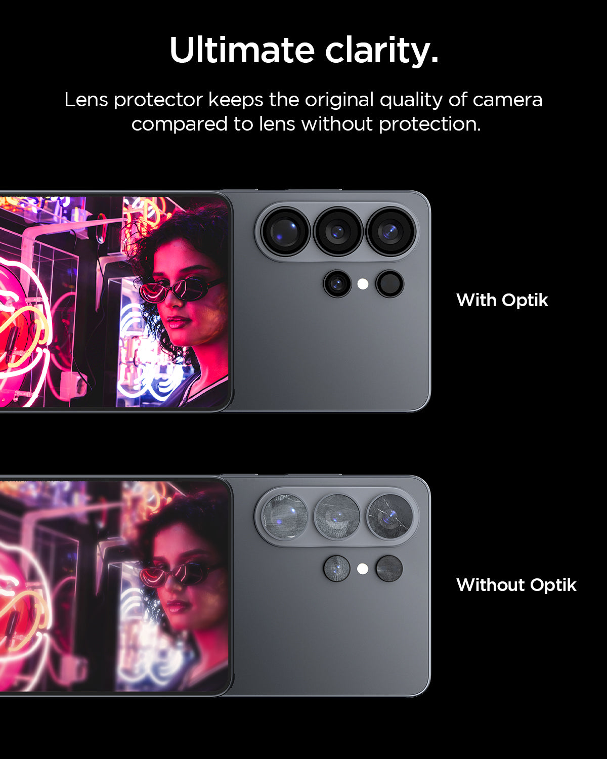 [2 Pack] Samsung S26 Ultra Camera Lens Protector 6.9" EZ Fit Optik Pro HD - Spigen Malaysia