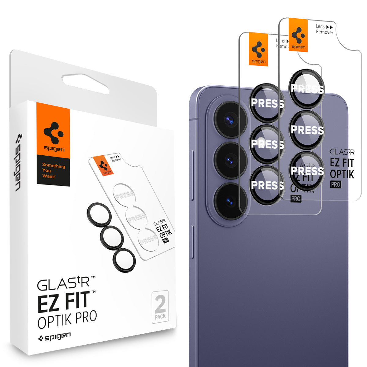 [2 Pack] Samsung S26+ Camera Lens Protector 6.7" EZ Fit Optik Pro - Spigen Malaysia